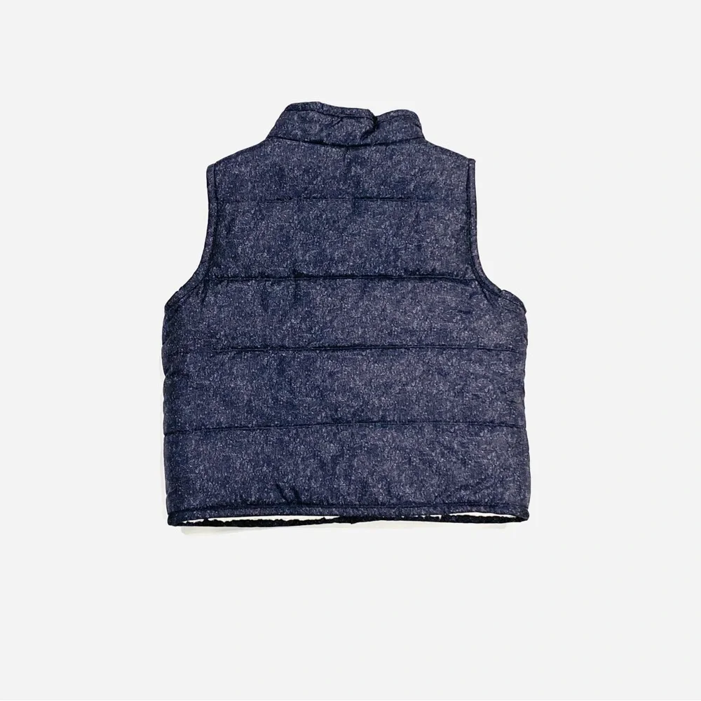 babyGap Blue Grey Sherpa Lined Puffer Vest